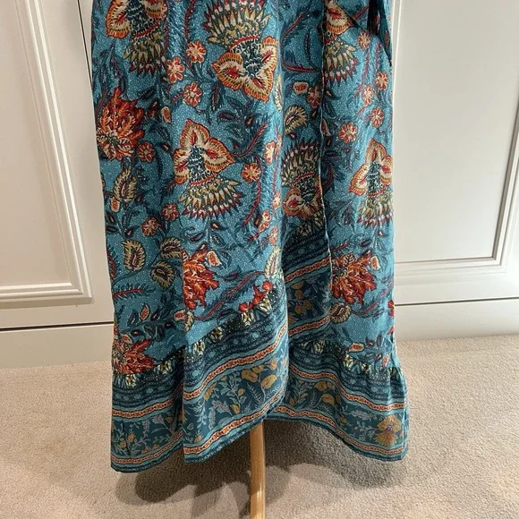 Band Of The Free Faux Wrap Maxi Dress Floral Boho‎ Peasant Romantic Cottagecore - Picture 3 of 12